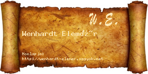 Wenhardt Elemér névjegykártya